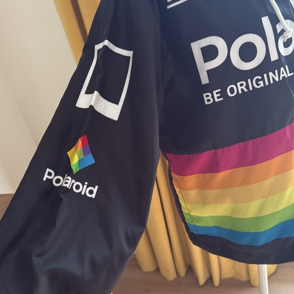 Polaroid Black windbreaker Jacket with Multicolor Stripes - Picture 2 of 9